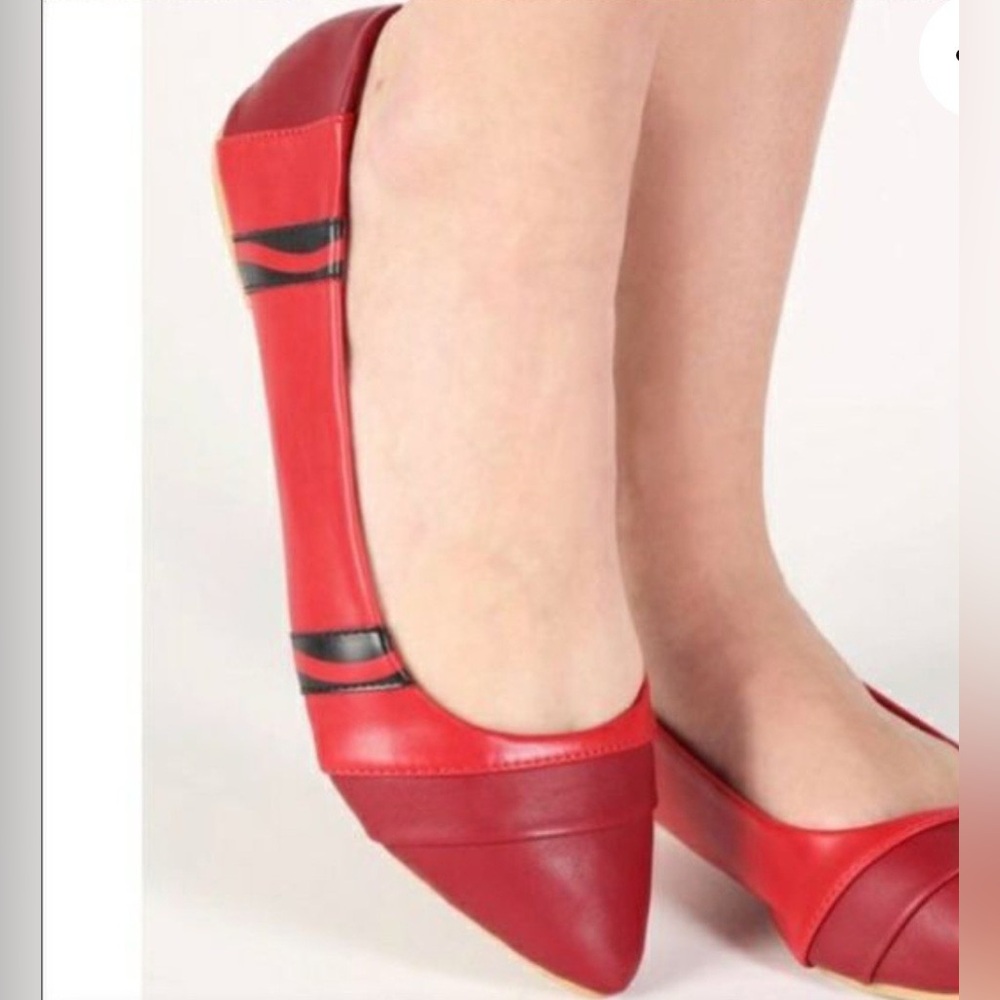 I heart red crayon flats pointed toe flats 2 for $20